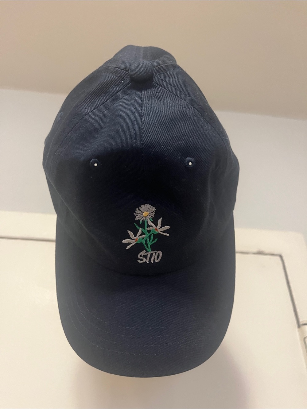 Stio Navy Blue Floral Embroidered Baseball Cap